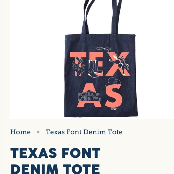 Texas Graphic Denim Tote Bag - Picture 2 of 8